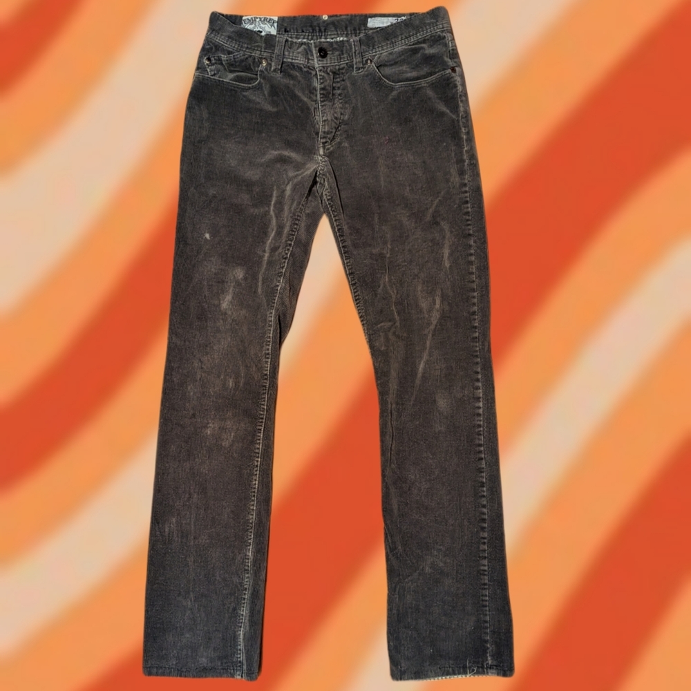 Vintage empyre corduroy grey men's pants slim cut y2k